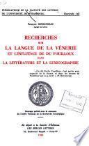 Recherches sur la langue de La vénerie