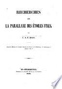Recherches sur la parallaxe des étoiles fixes