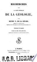 Recherches sur la partie théorique de la géologie