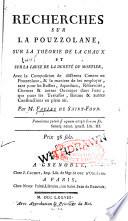 Recherches sur la pouzzolane, sur la théorie de la chaux et sur la cause de la dureté du mortier