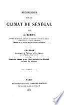 Recherches sur le climat du Sénégal
