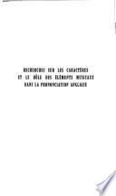 Recherches sur les caracteres et le rôle des éléments musicaux dans la prononciation anglaise (essai de description phonologique)