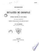 Recherches sur les dynastes de Cossonay et les diverses branches de leur famille