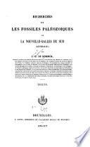 Recherches sur les fossiles paleózoïques de la Nouvelle-Galles du Sud (Australie)