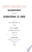 Recherches sur les superstitions en Chine