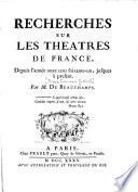 Recherches sur les théâtres de France