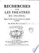 Recherches sur les théâtres de France