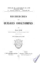 Recherches sur quelques cobaltammines