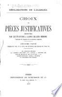 Réclamations de l'Alabama - Choix de pièces justificatives présentées par les États-Unis à l'appui de leur mémoire