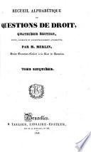 Recueil alphabétique de questions de droit