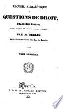 Recueil alphabétique de questions de droit