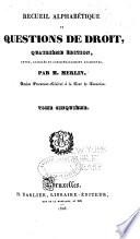 Recueil alphabétique de questions de droit