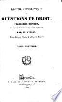 Recueil alphabétique des questions de droit