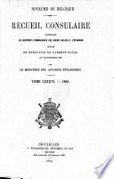 Recueil consulaire contenant les rapports commerciaux des agents belges à l'étranger