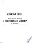 Recueil critique de jurisprudence et de législation