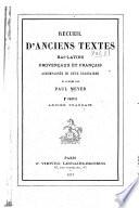 Recueil d'anciens textes bas-latins, provençaux et français