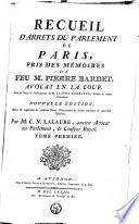 Recueil d'arrêts du Parlement de Paris