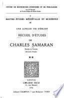 Recueil d'études de Charles Samaran ...