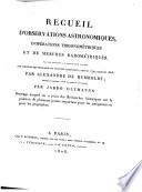 Recueil d'observations astronomiques