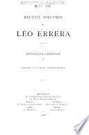 Recueil d'oeuvres de Léo Errera: & 2 - Botanique Générale