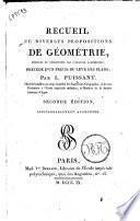 Recueil de diverses propositions de géométrie, résolues ou démonstrées par l'analyse algébrique; précédé d'un précis du levé des plans; par L. Puissant ..