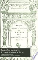 Recueil de mémoires & documents sur le Forez