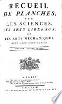 Recueil de planches sur les sciences, les arts liberaux et les arts méchaniques