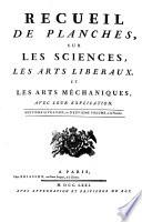 Recueil De Planches Sur Les Sciences, Les Arts Liberaux Et Les Arts Méchaniques