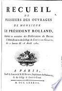 Recueil de plusieurs ouvrages