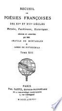 Recueil de poésies françoises des XVe et XVIe siècles