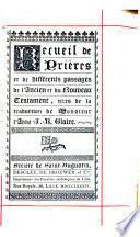 Recueil de prières et de différents passages de l'ancien et du Nouveau Testament