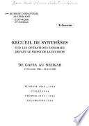 Recueil de synthèses su les opérations ennemies devant le fron de la division