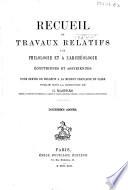 Recueil de travaux relatifs à la philologie et à l'archéologie égyptiennes et assyriennes