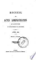 Recueil des actes administratifs