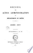 Recueil des actes administratifs - Rhône, Préfecture