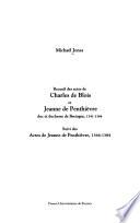 Recueil des actes de Charles de Blois et Jeanne Penthièvre, duc et duchesse de Bretagne (1341-1364)
