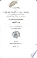 Recueil des actes du comite de salut public...Index