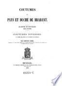 Recueil des anciennes coutumes de la Belgique