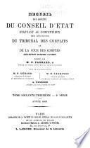 Recueil des arrêts du Conseil d'Etat statuant au contentieux, des décisions du Tribunal des conflits, de la Cour des comptes et du Conseil des prises