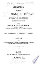 Recueil des decisions du Conseil d'État statuant au contentieux et du Tribunal des Conflits et des jugements des tribunaux administratifs