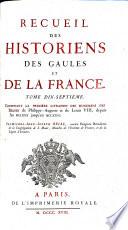 Recueil des historiens des Gaules et de la France