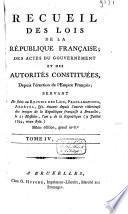 Recueil des lois de la republique française