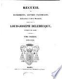 Recueil des mandements, lettres pastorales, instructions et autres documents