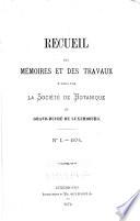 Recueil des mémoires et des travaux