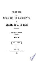 Recueil des mémoires et documents de l'Académie de la Val d'Isère
