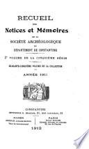 Recueil des notices et mémoires de la Société archéologique du département de Constantine