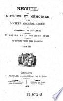Recueil des notices et mémoires de la Société Archéologique du Département de Constantine