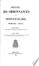 Recueil des ordonnances de la principauté de Liège