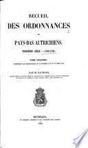 Recueil des ordonnances des Pays-Bas autrichiens