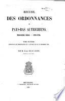 Recueil des ordonnances des Pays-Bas autrichiens